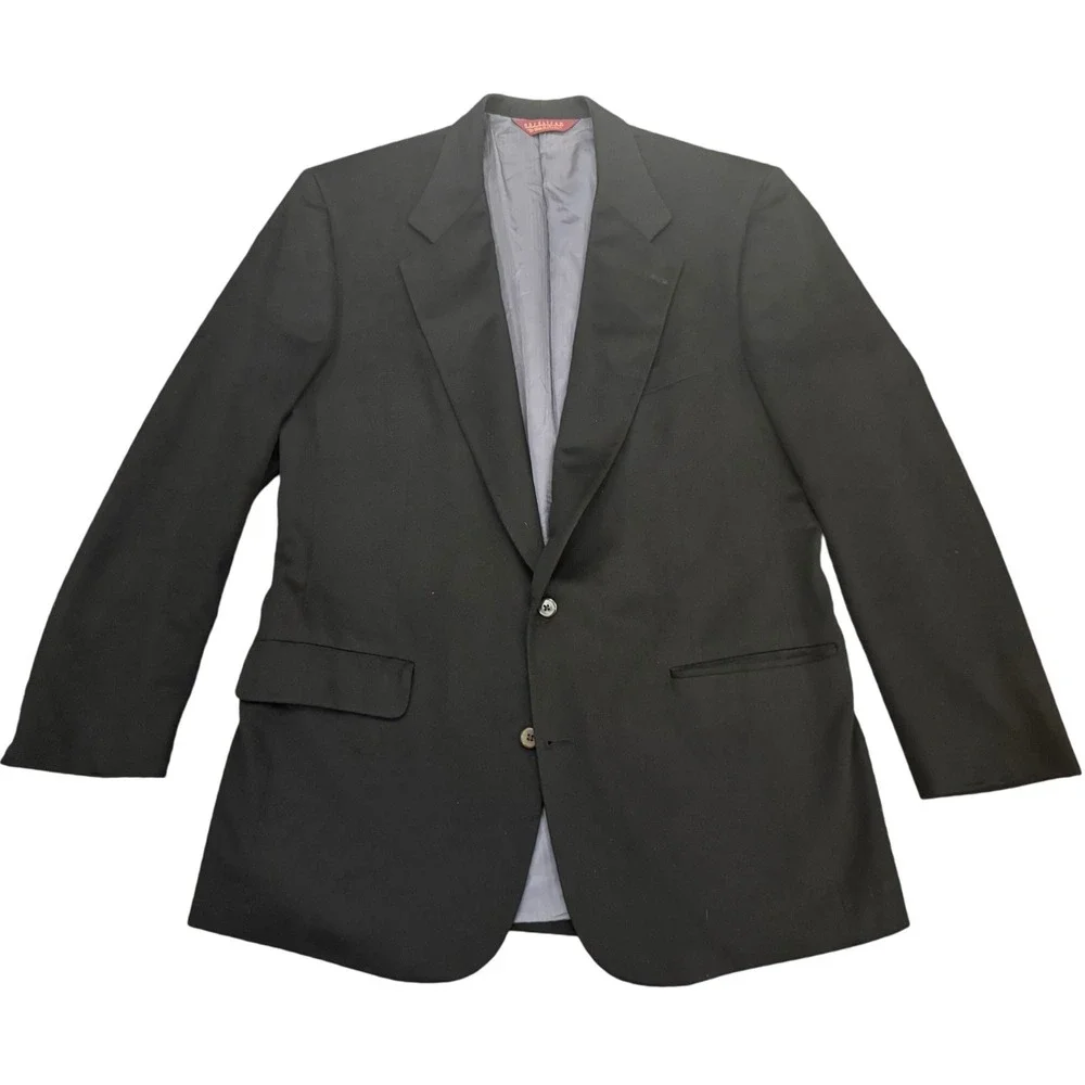 Nordstrom Classics 100% Loro Piana Cashmere Blazer Mens 46 XLG Black Sport Coat